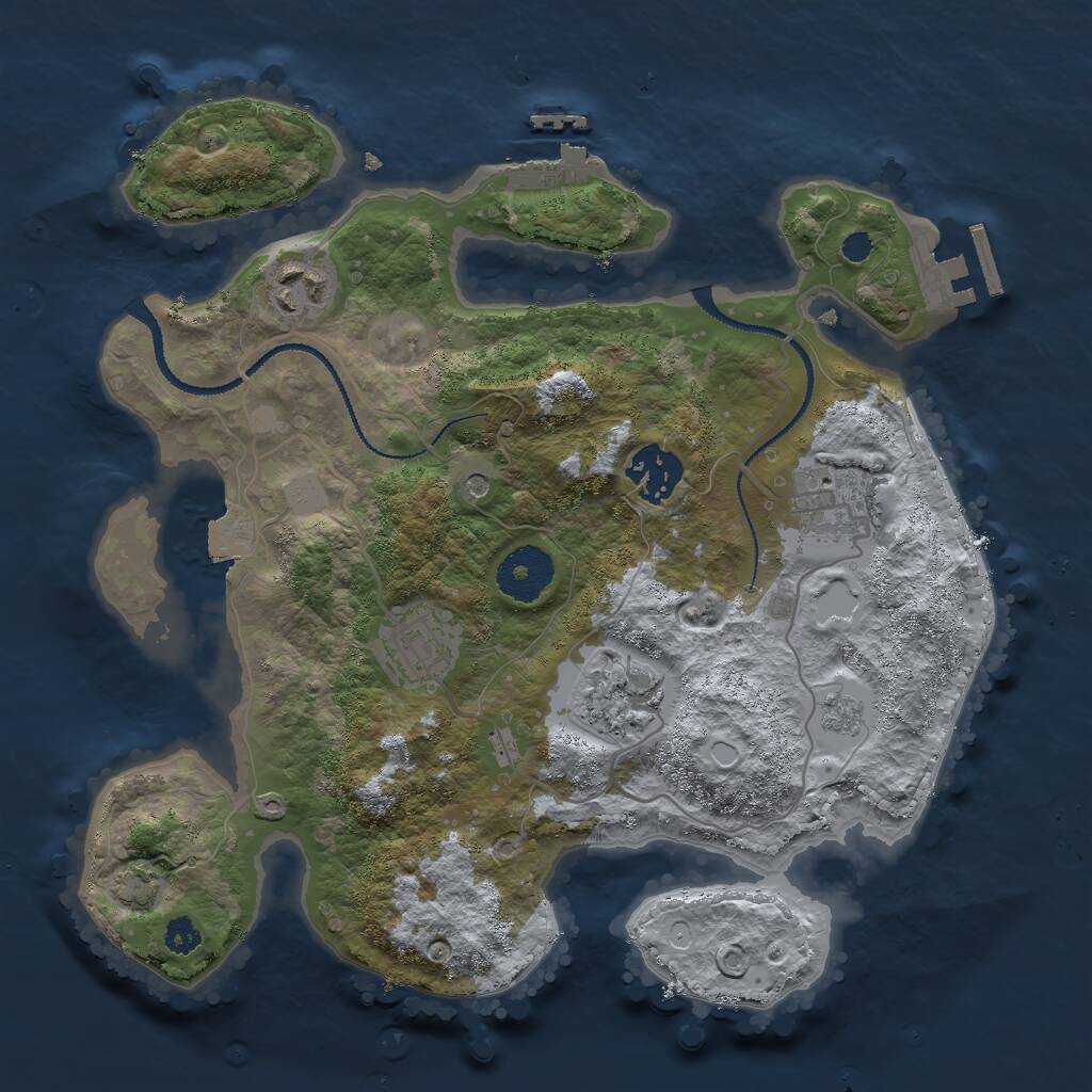 Rust Map: Procedural Map, Size: 3000, Seed: 63167280, 11 Monuments