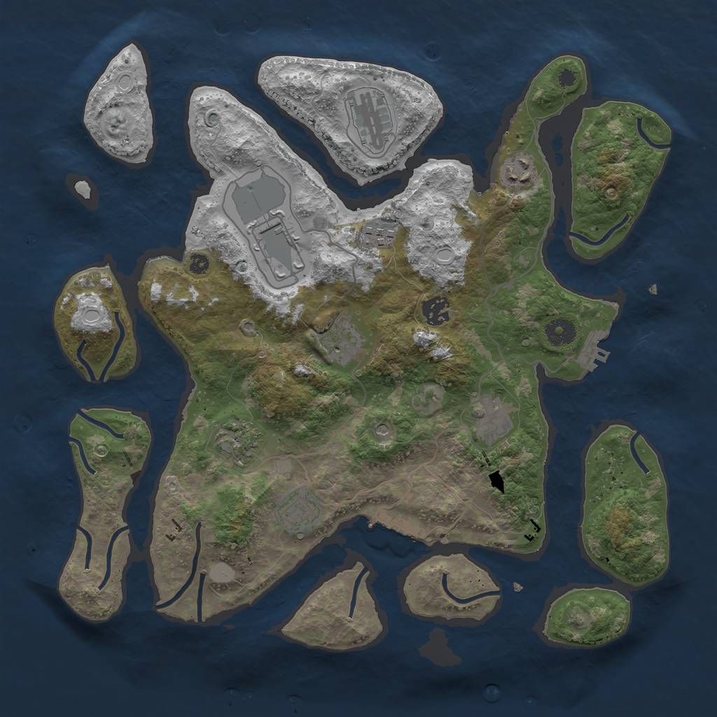 Rust Map: Procedural Map, Size: 3700, Seed: 638362, 17 Monuments