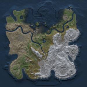 Thumbnail Rust Map: Procedural Map, Size: 3500, Seed: 321336329, 14 Monuments