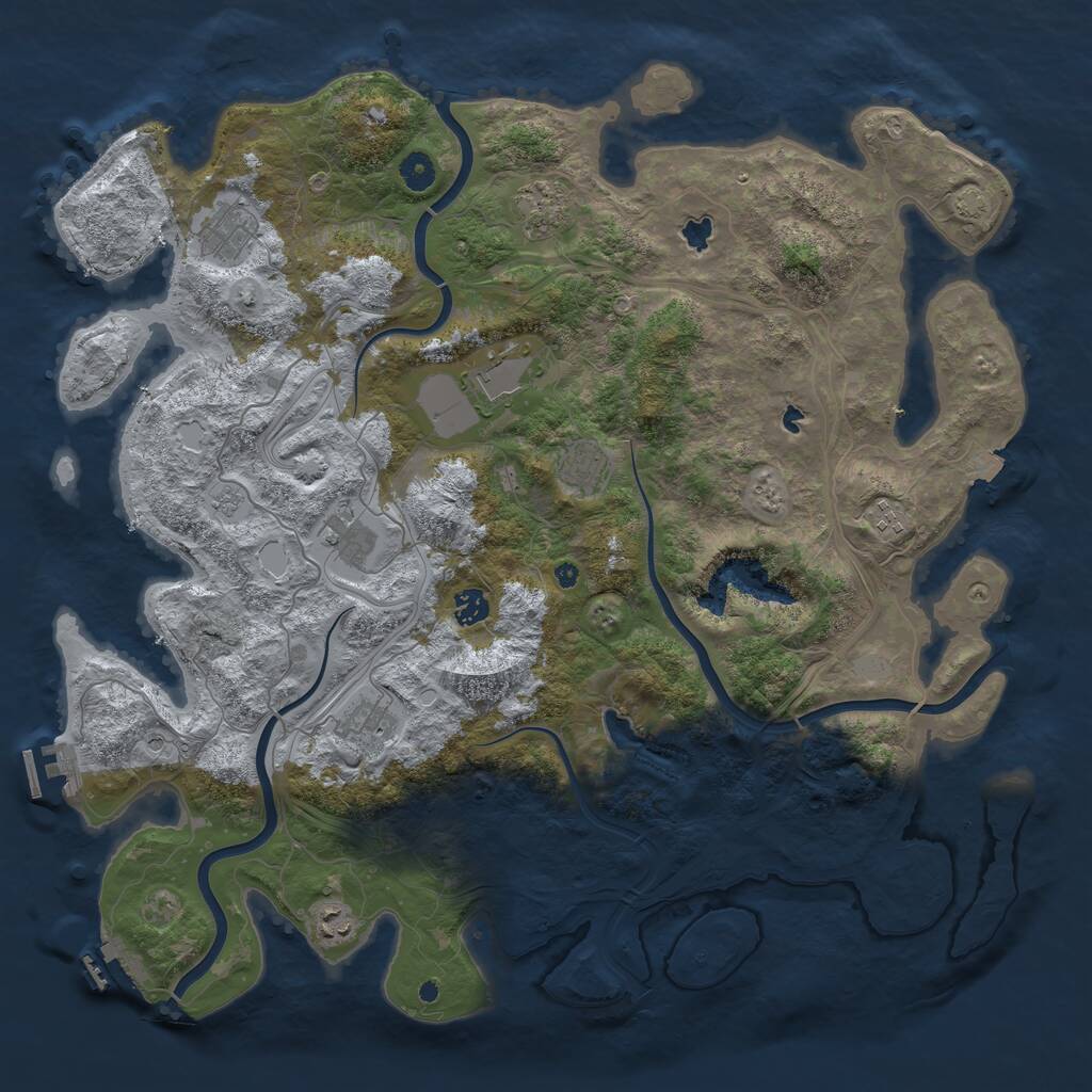 Rust Map: Procedural Map, Size: 4500, Seed: 1775812535, 15 Monuments