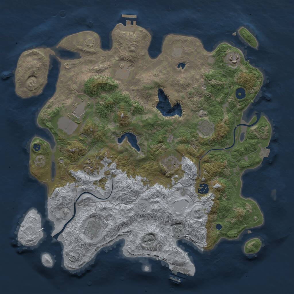Rust Map: Procedural Map, Size: 4000, Seed: 5463443, 15 Monuments