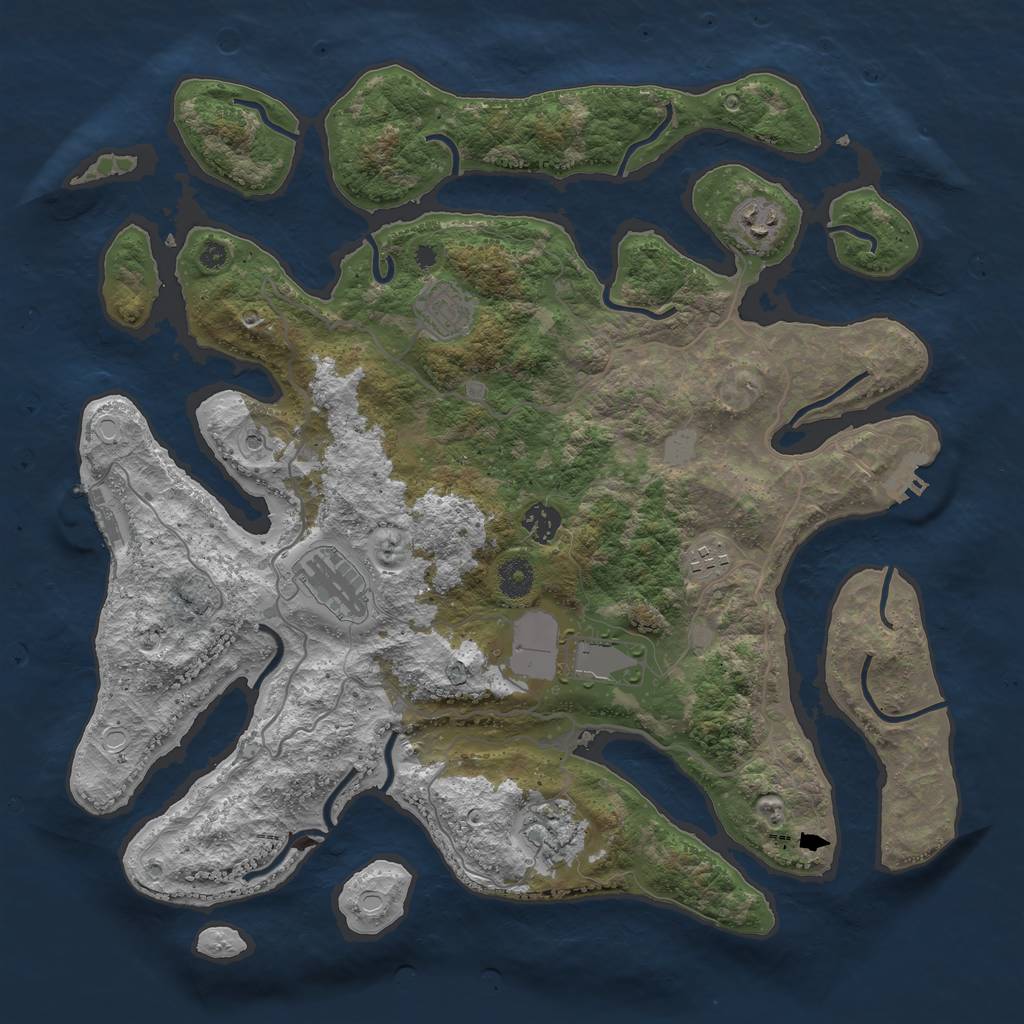 Rust Map: Procedural Map, Size: 4000, Seed: 795063, 15 Monuments