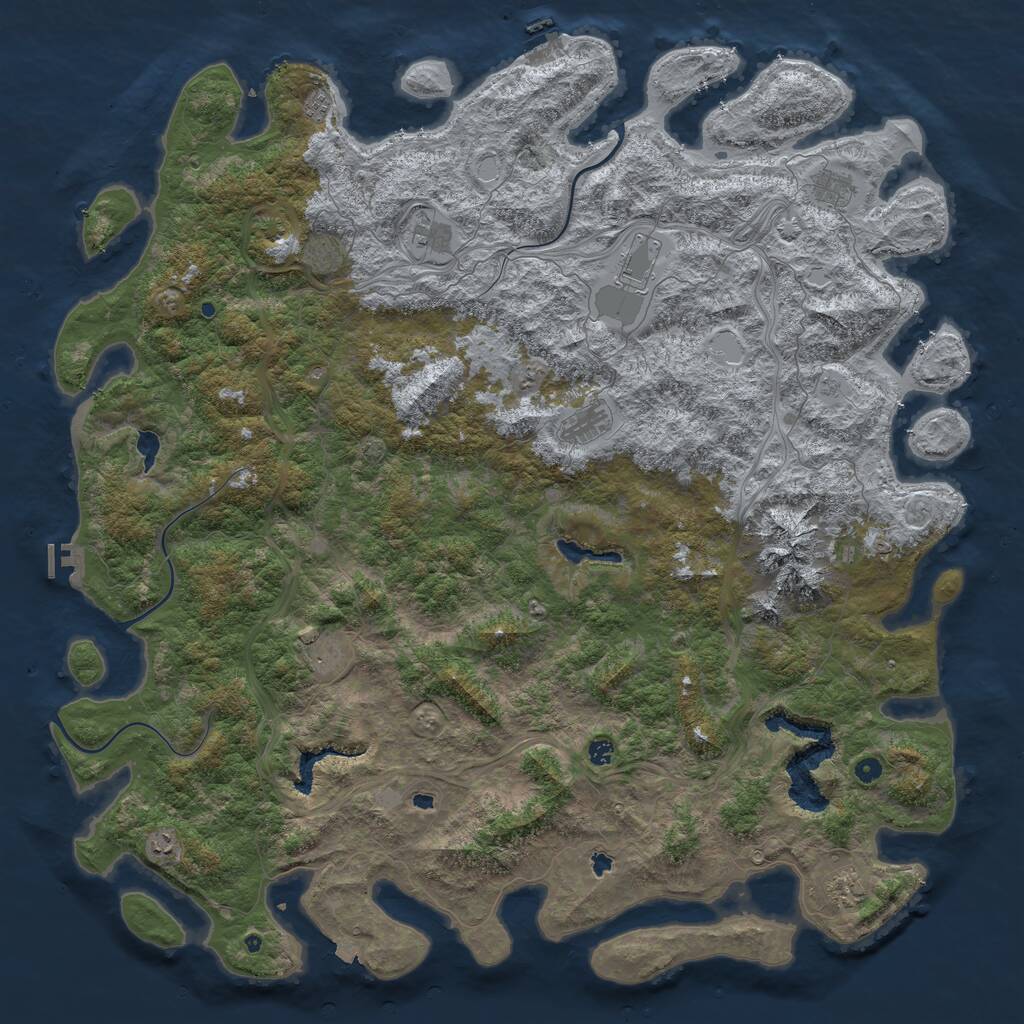 Rust Map: Procedural Map, Size: 6000, Seed: 5248999, 16 Monuments