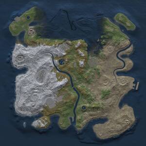 Thumbnail Rust Map: Procedural Map, Size: 3750, Seed: 654222, 14 Monuments