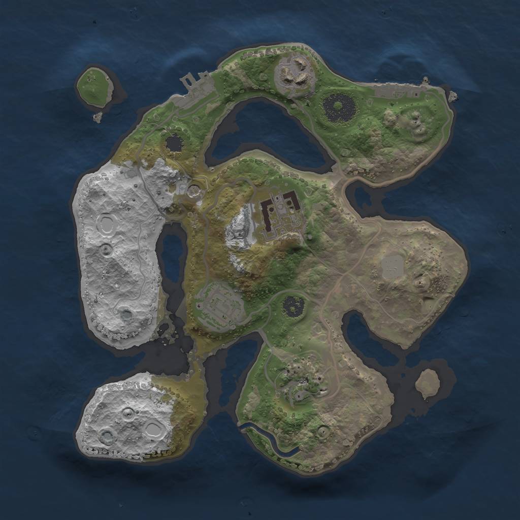 Rust Map: Procedural Map, Size: 2500, Seed: 698884887, 12 Monuments