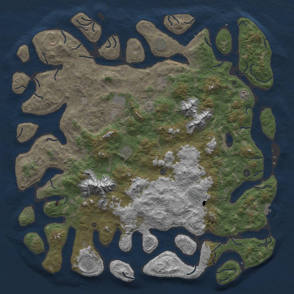 Rust Map: Procedural Map, Size: 6000, Seed: 301752623, 19 Monuments