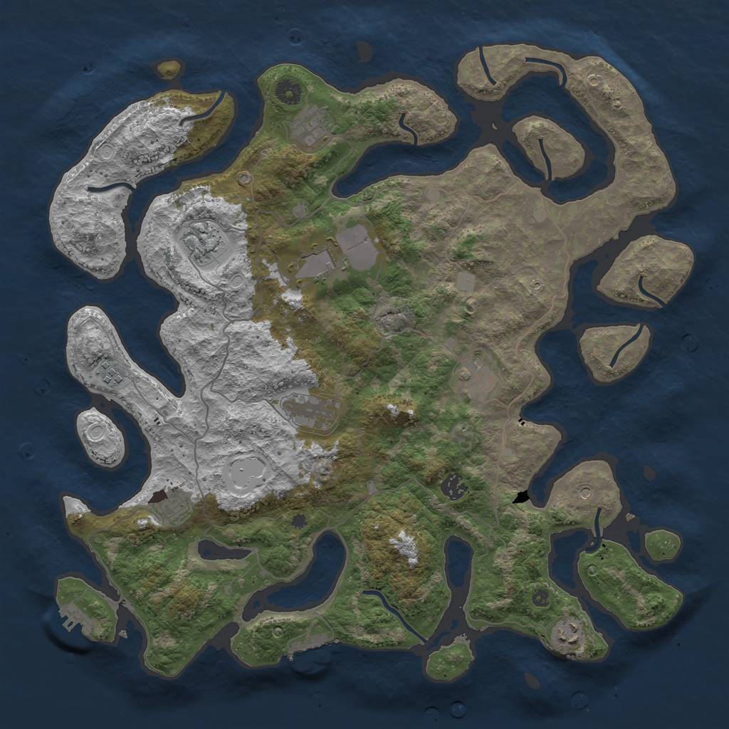 Rust Map: Procedural Map, Size: 4250, Seed: 569735643, 17 Monuments