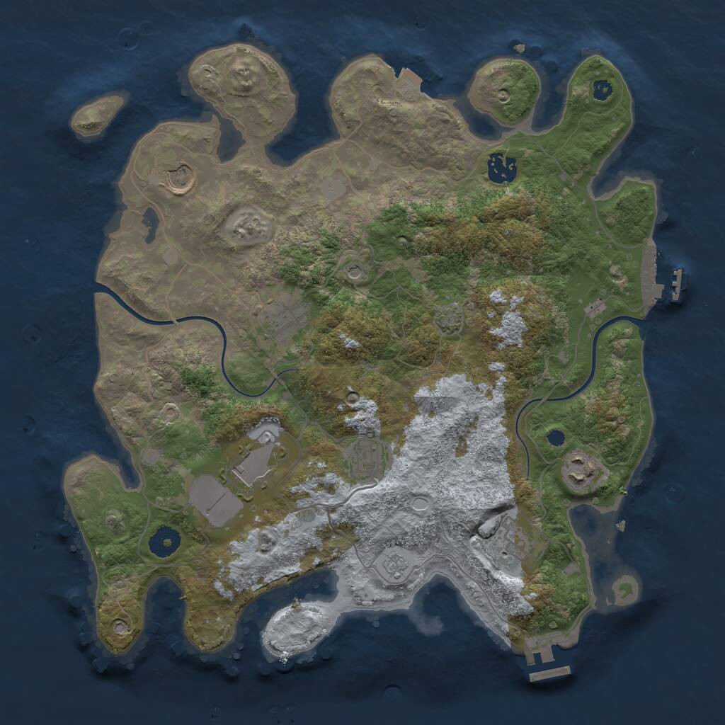 Rust Map: Procedural Map, Size: 3550, Seed: 170353, 13 Monuments