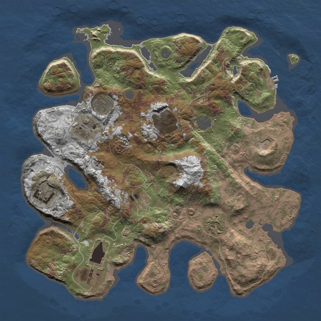 Rust Map: Procedural Map, Size: 3500, Seed: 812, 14 Monuments