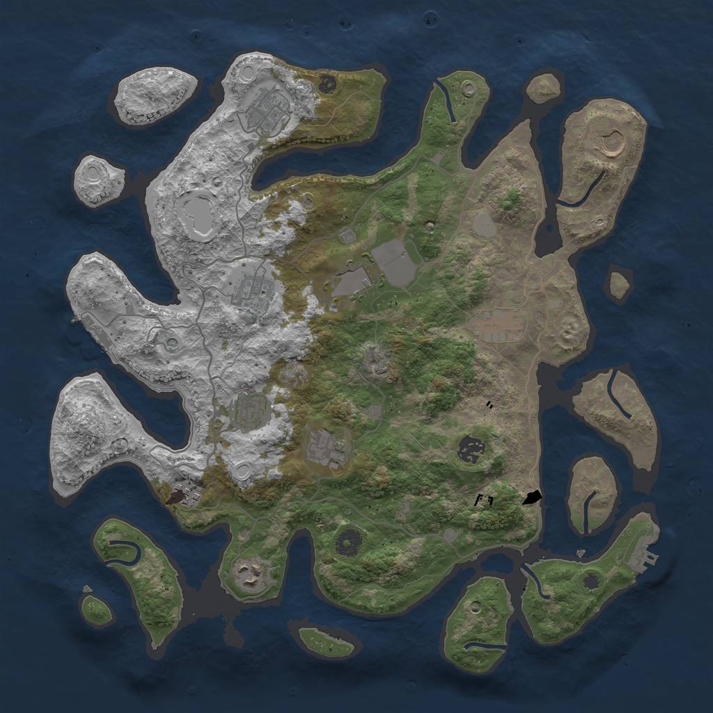 Rust Map: Procedural Map, Size: 4000, Seed: 1520190286, 18 Monuments