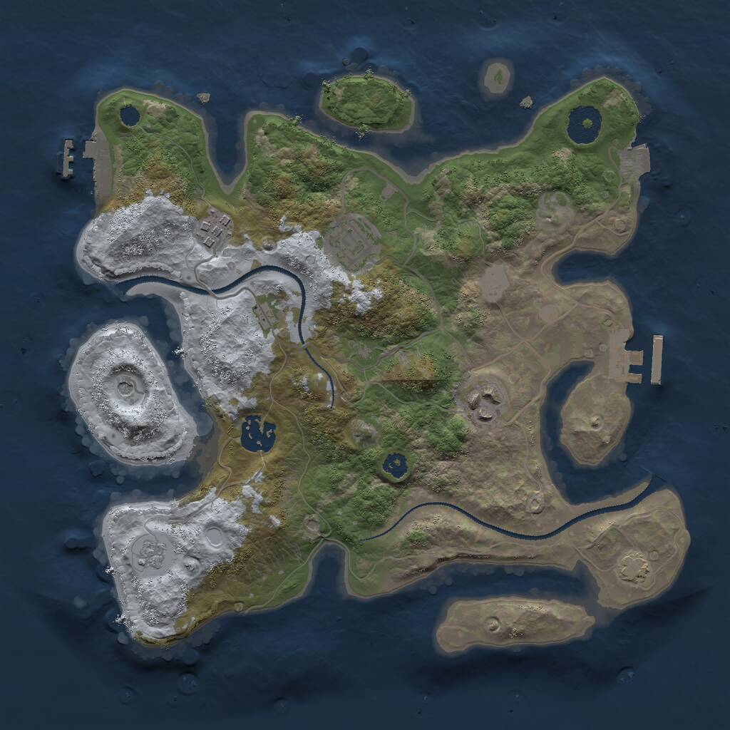Rust Map: Procedural Map, Size: 3000, Seed: 770916909, 10 Monuments
