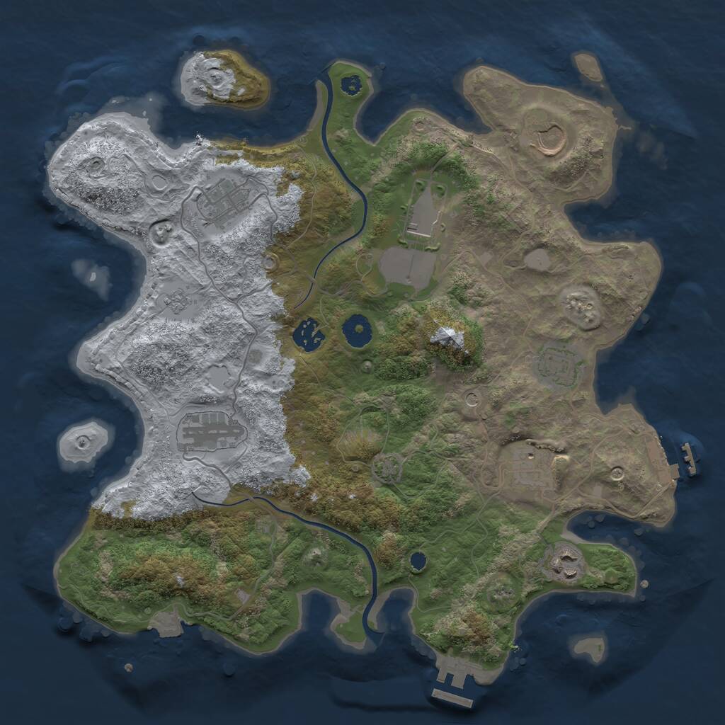 Rust Map: Procedural Map, Size: 3550, Seed: 147311, 14 Monuments