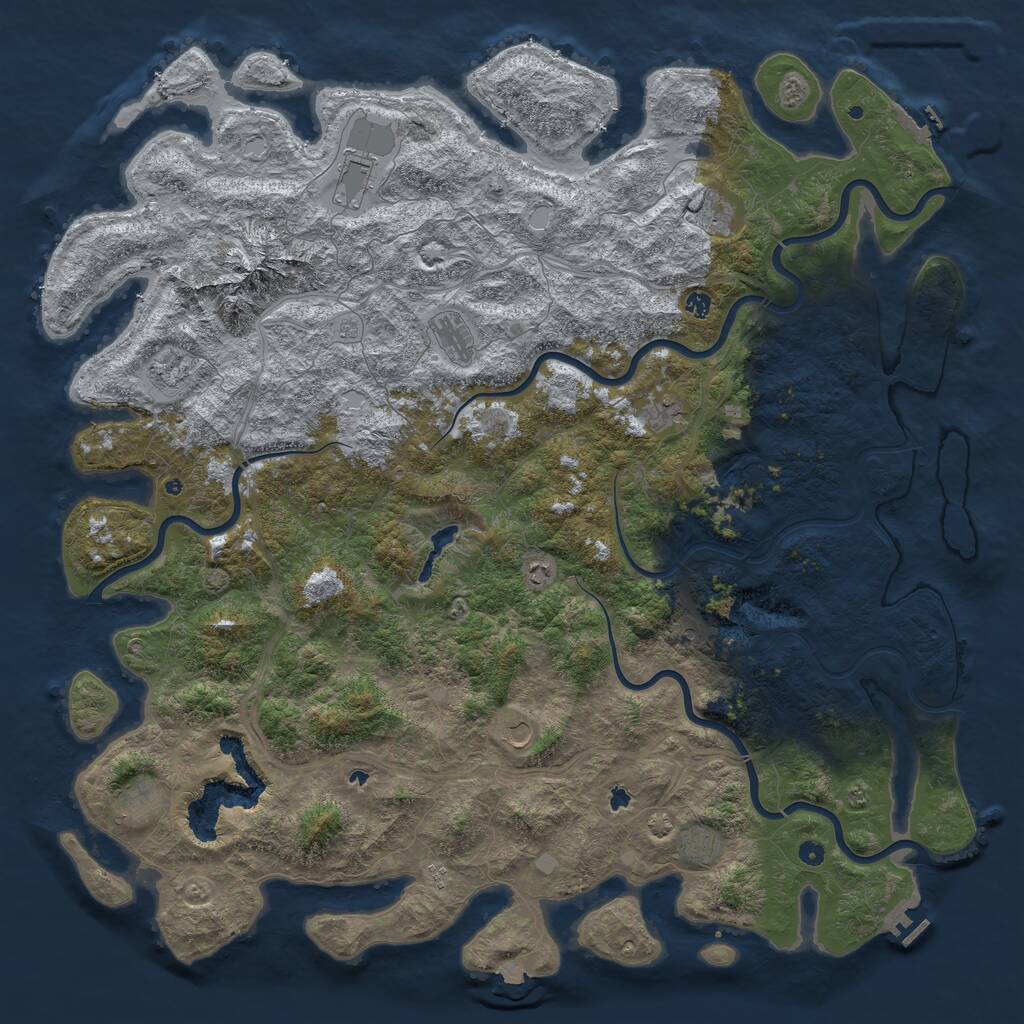 Rust Map: Procedural Map, Size: 6000, Seed: 98902300, 17 Monuments