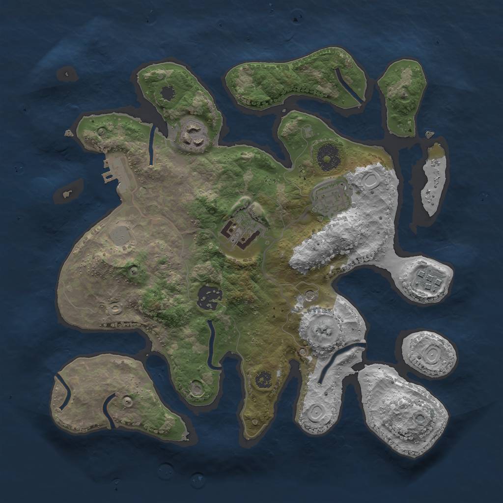 Rust Map: Procedural Map, Size: 3000, Seed: 288, 12 Monuments