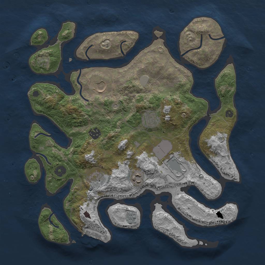 Rust Map: Procedural Map, Size: 3550, Seed: 99333, 14 Monuments