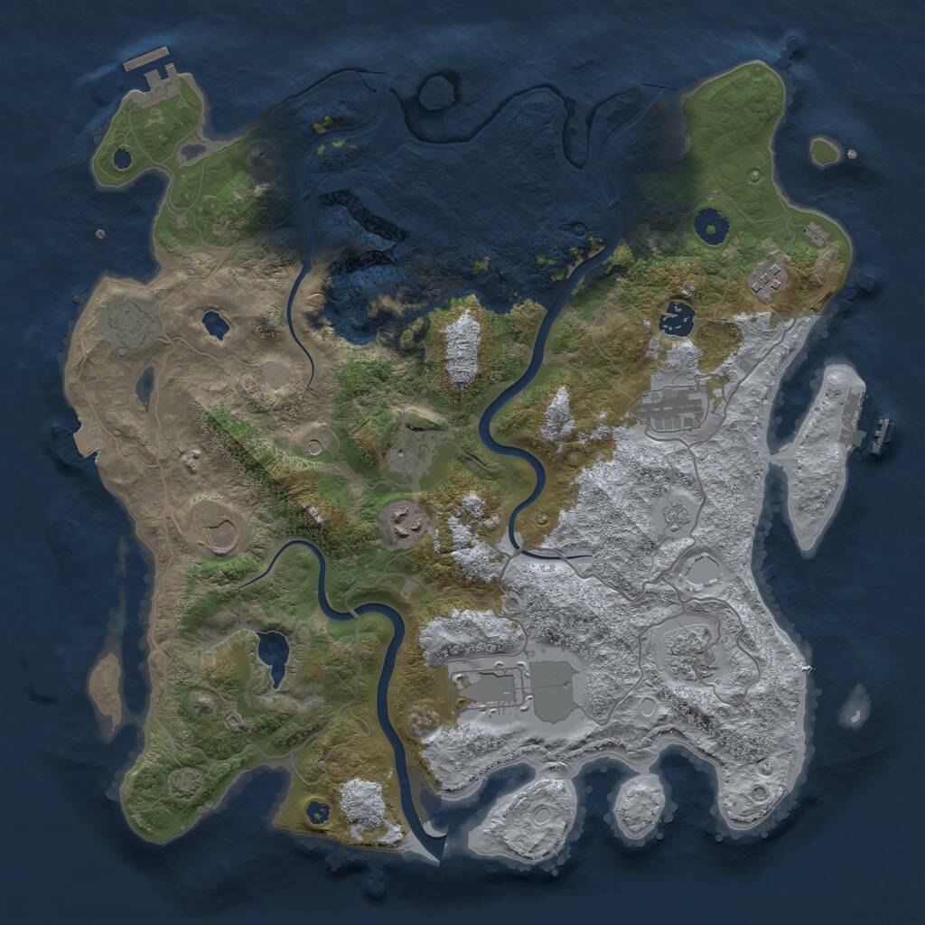 Rust Map: Procedural Map, Size: 4000, Seed: 189327, 15 Monuments