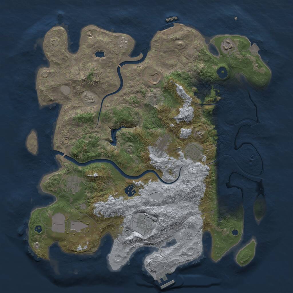 Rust Map: Procedural Map, Size: 4000, Seed: 541522, 15 Monuments