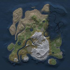 Thumbnail Rust Map: Procedural Map, Size: 3000, Seed: 2092484299, 7 Monuments