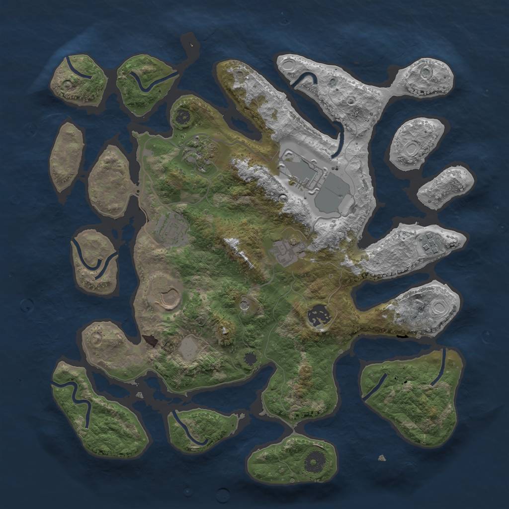 Rust Map: Procedural Map, Size: 3550, Seed: 216856, 13 Monuments