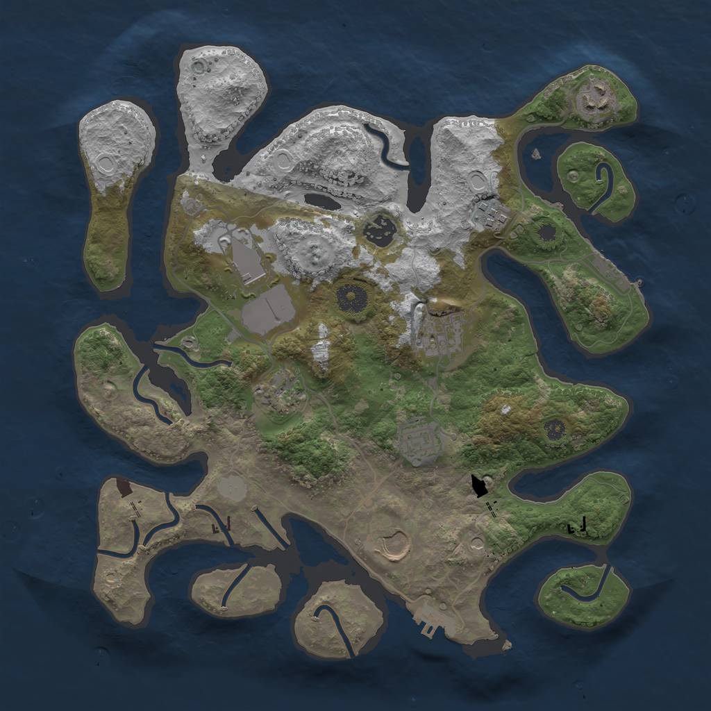 Rust Map: Procedural Map, Size: 3500, Seed: 16700, 16 Monuments