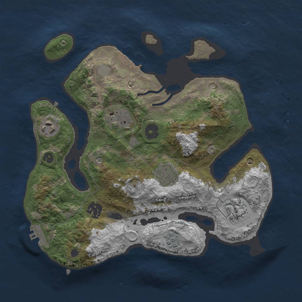 Rust Map: Procedural Map, Size: 3000, Seed: 9551000, 14 Monuments