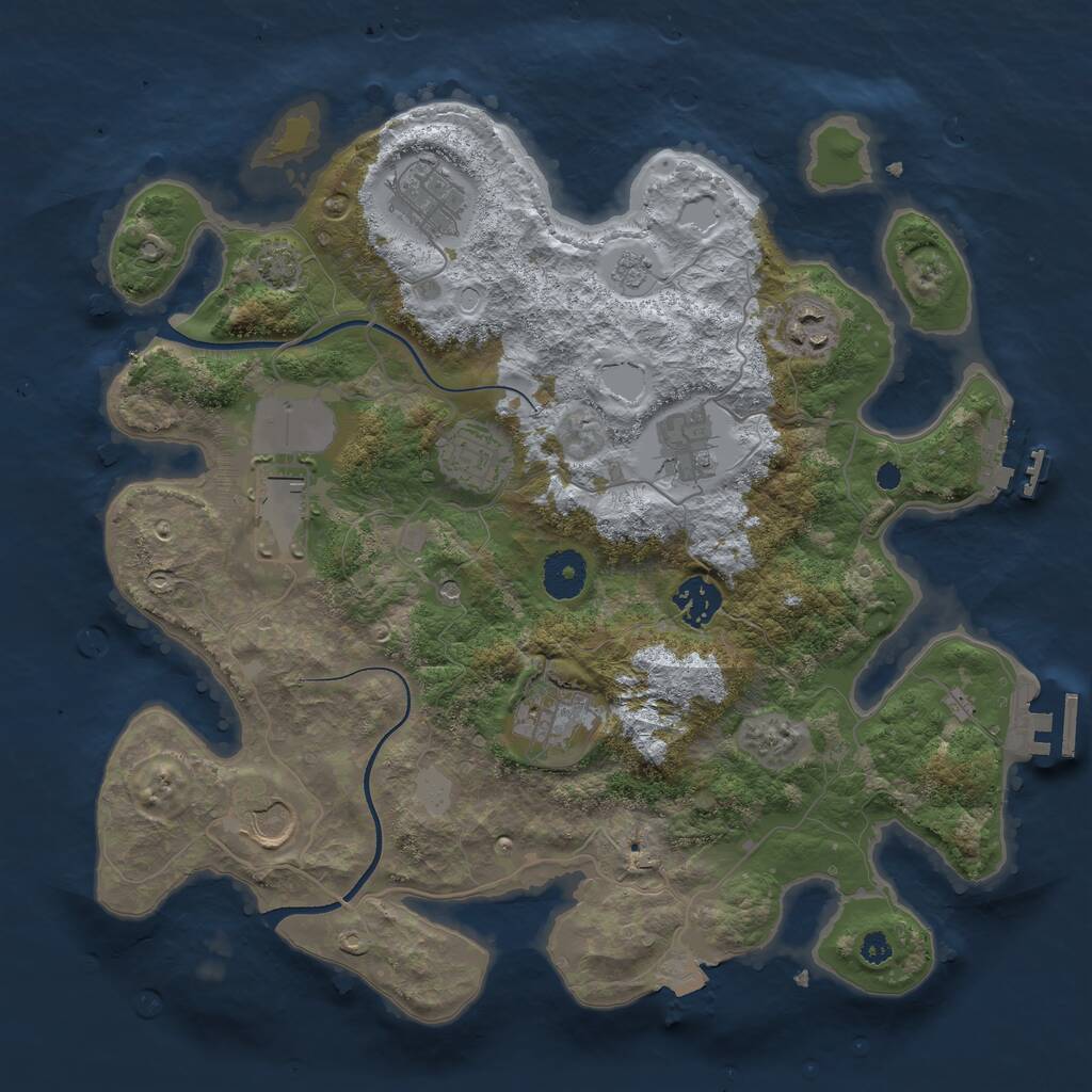 Rust Map: Procedural Map, Size: 3500, Seed: 897418945, 14 Monuments