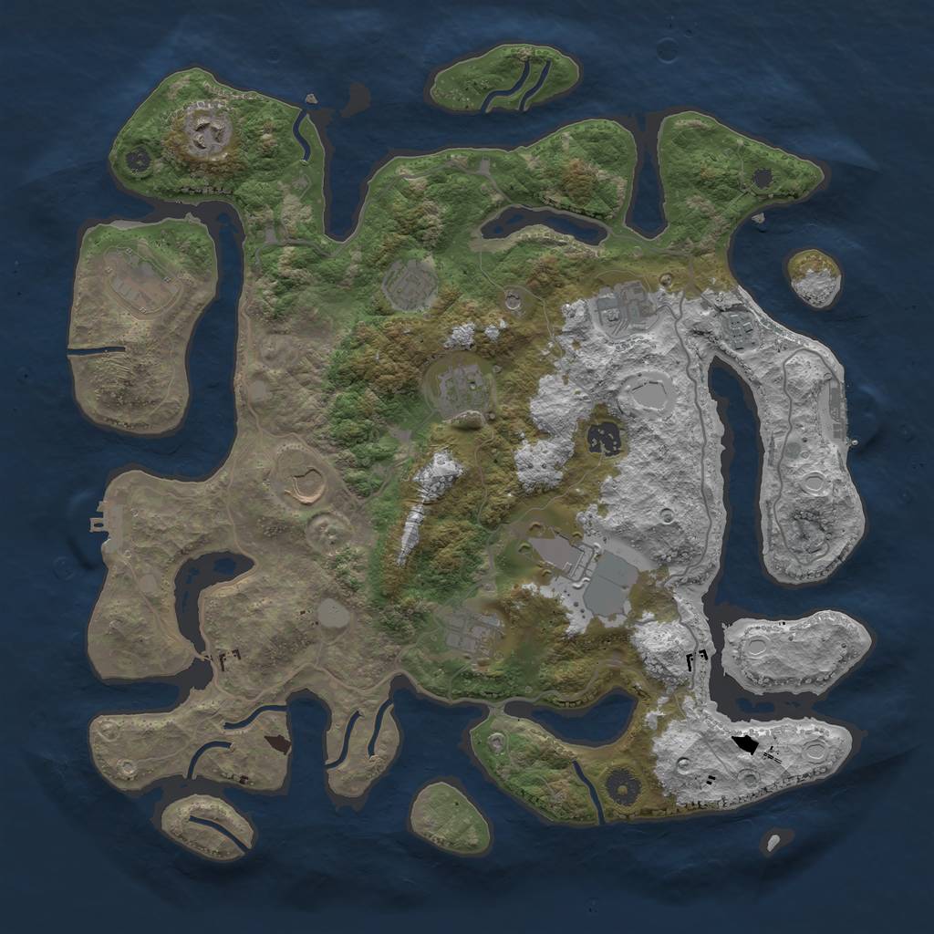 Rust Map: Procedural Map, Size: 4000, Seed: 1066320717, 18 Monuments