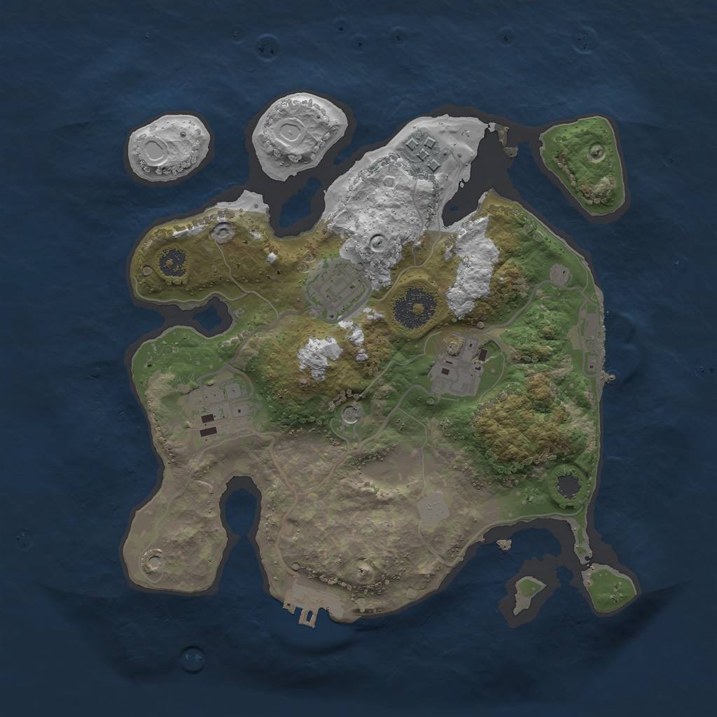 Rust Map: Procedural Map, Size: 2650, Seed: 1505837304, 12 Monuments
