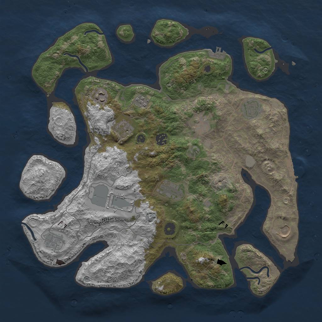 Rust Map: Procedural Map, Size: 4000, Seed: 938747502, 18 Monuments
