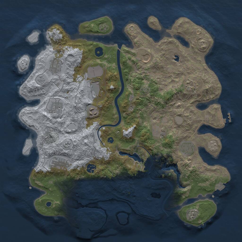 Rust Map: Procedural Map, Size: 4000, Seed: 806730, 17 Monuments