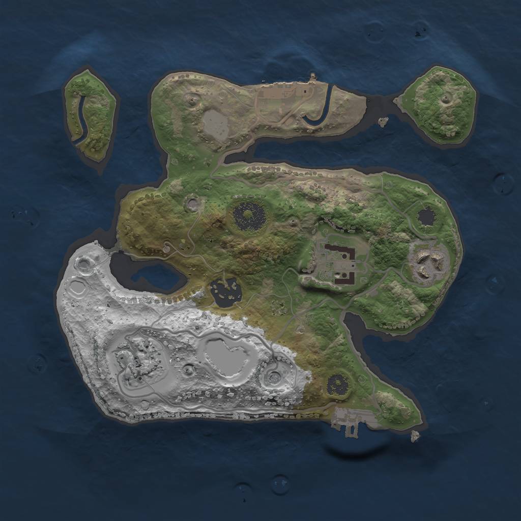 Rust Map: Procedural Map, Size: 2500, Seed: 924198336, 12 Monuments