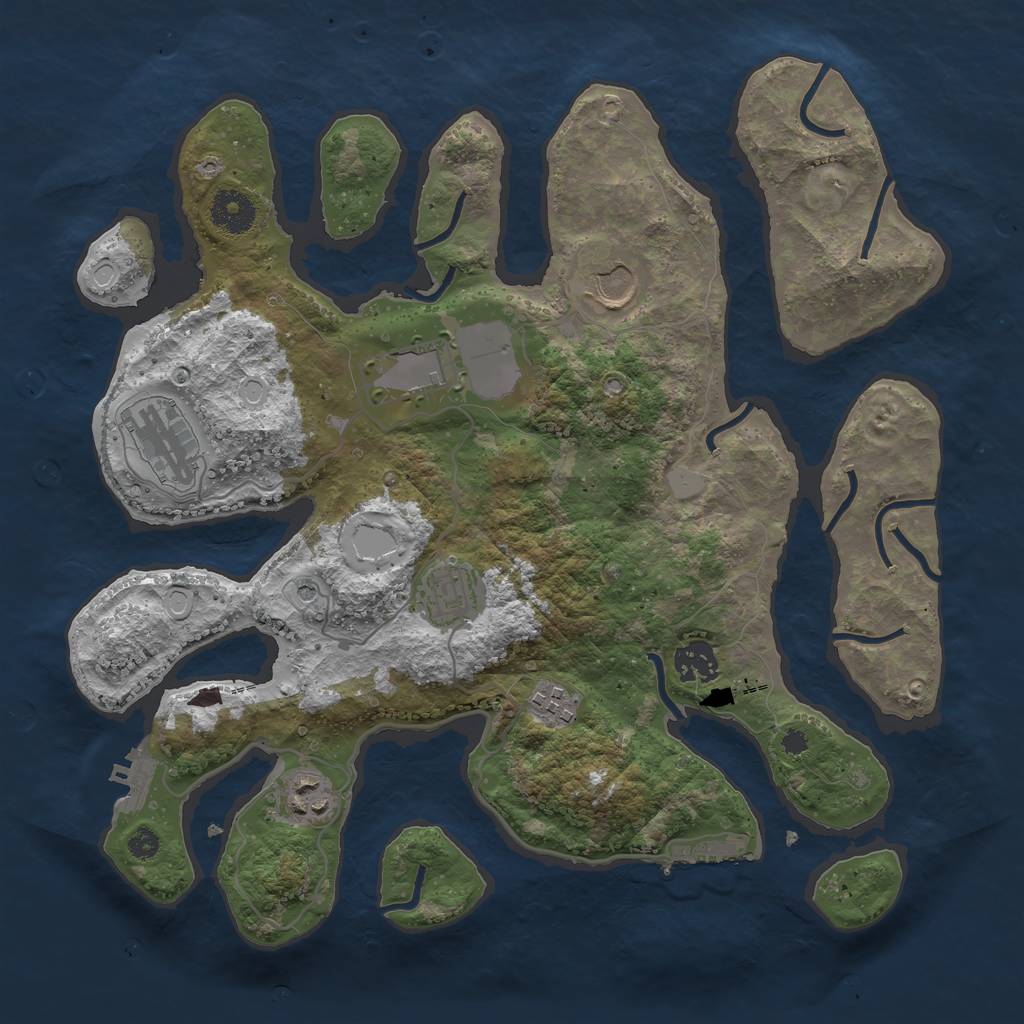 Rust Map: Procedural Map, Size: 3500, Seed: 6788, 15 Monuments