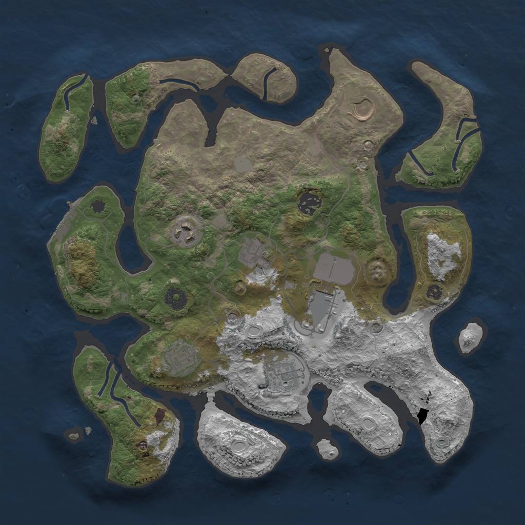 Rust Map: Procedural Map, Size: 3500, Seed: 157485273, 14 Monuments