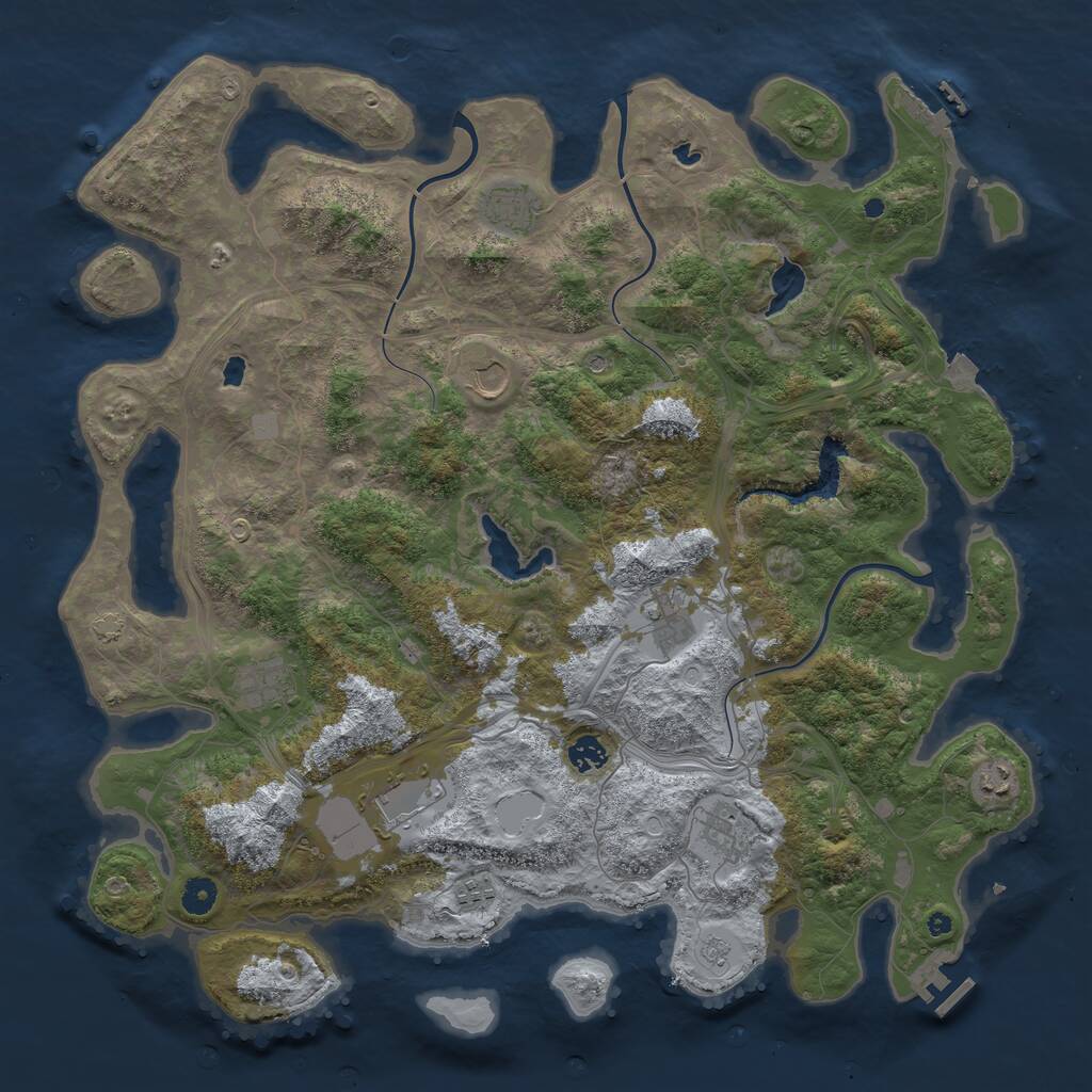 Rust Map: Procedural Map, Size: 4500, Seed: 1816933355, 15 Monuments