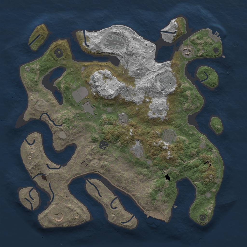 Rust Map: Procedural Map, Size: 4000, Seed: 455436, 17 Monuments