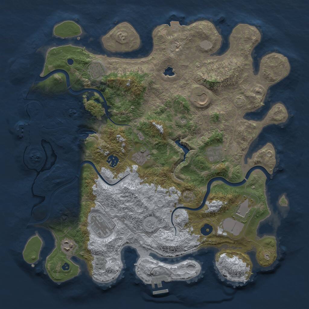 Rust Map: Procedural Map, Size: 4000, Seed: 172855, 15 Monuments