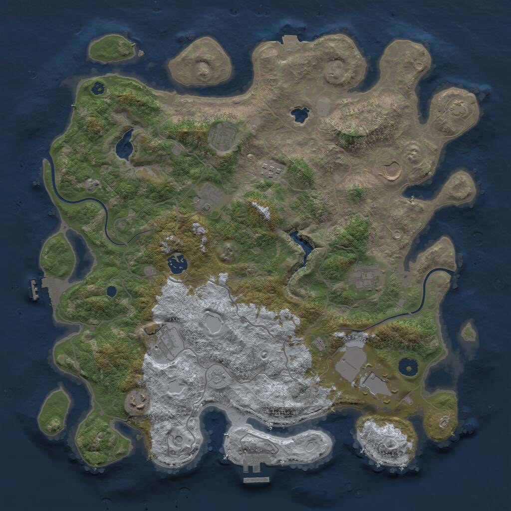 Rust Map: Procedural Map, Size: 4000, Seed: 172855, 15 Monuments