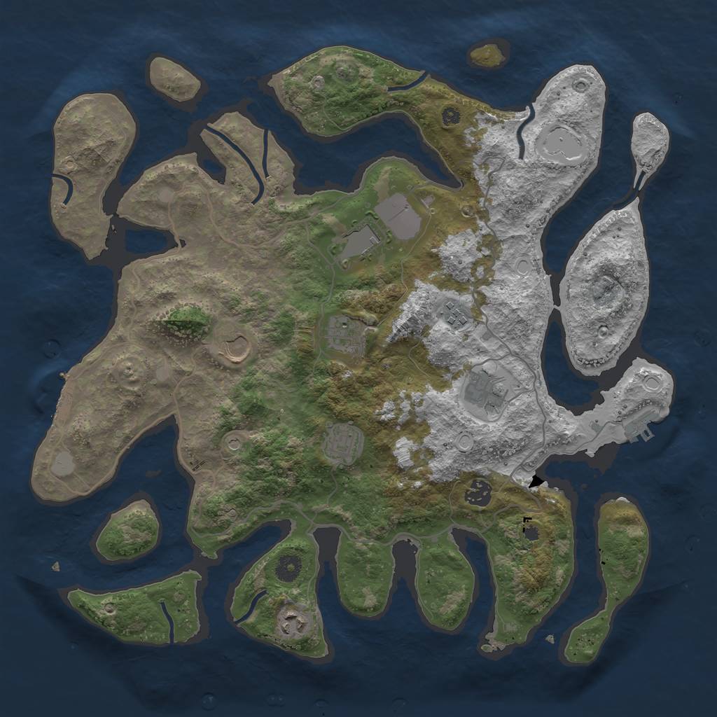Rust Map: Procedural Map, Size: 4000, Seed: 566314, 16 Monuments