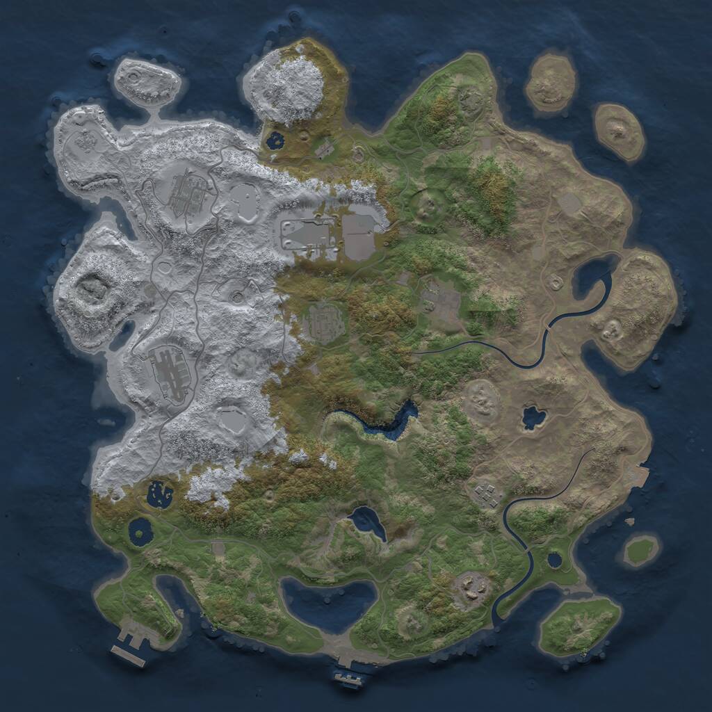 Rust Map: Procedural Map, Size: 4000, Seed: 144894, 14 Monuments