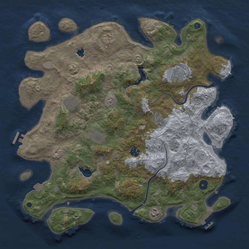 Rust Map: Procedural Map, Size: 4000, Seed: 197931, 14 Monuments