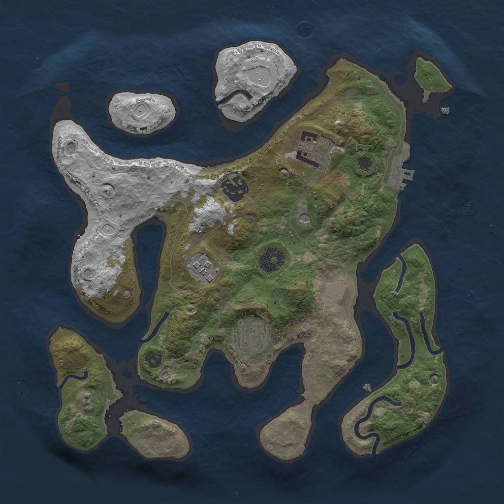 Rust Map: Procedural Map, Size: 3000, Seed: 984398420, 11 Monuments