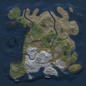 Thumbnail Rust Map: Procedural Map, Size: 3500, Seed: 3533, 13 Monuments