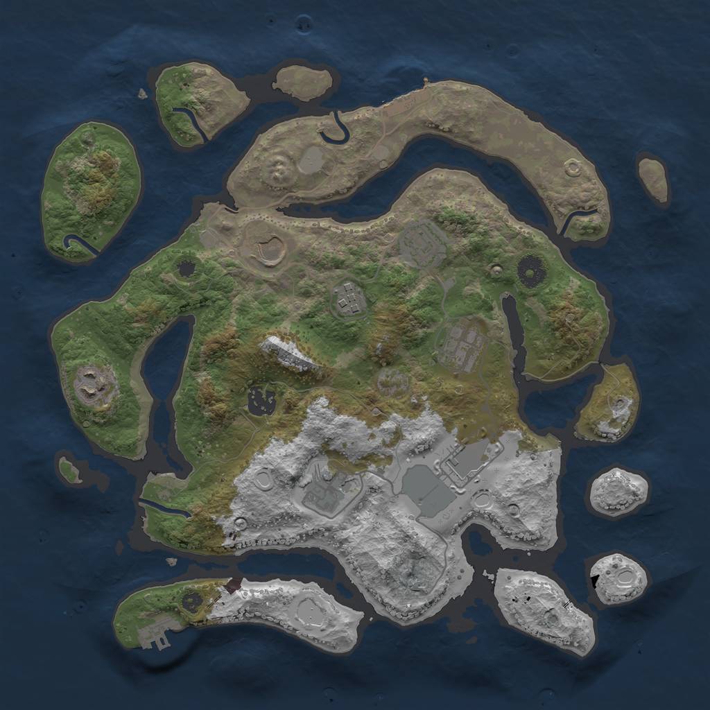 Rust Map: Procedural Map, Size: 3550, Seed: 199509, 15 Monuments