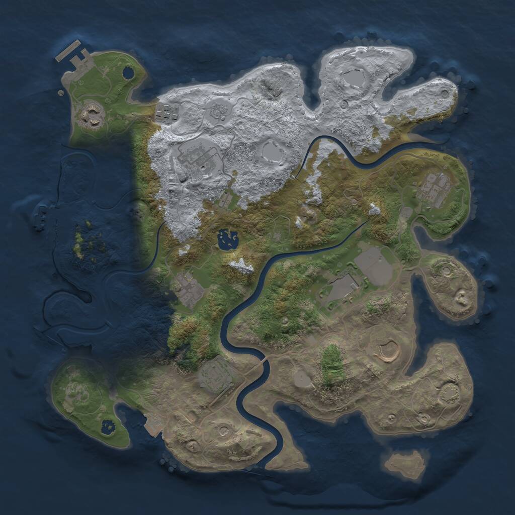 Rust Map: Procedural Map, Size: 3500, Seed: 19024, 15 Monuments