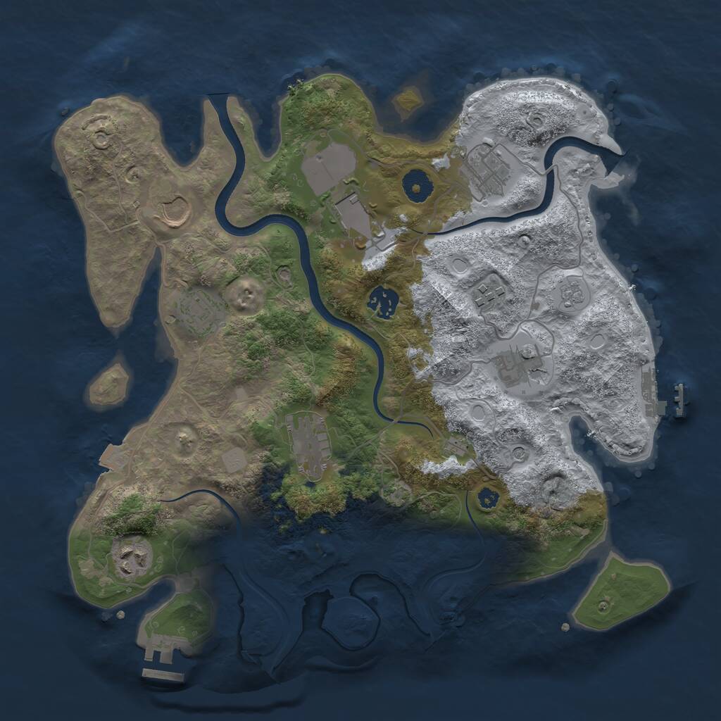 Rust Map: Procedural Map, Size: 3500, Seed: 117642761, 15 Monuments