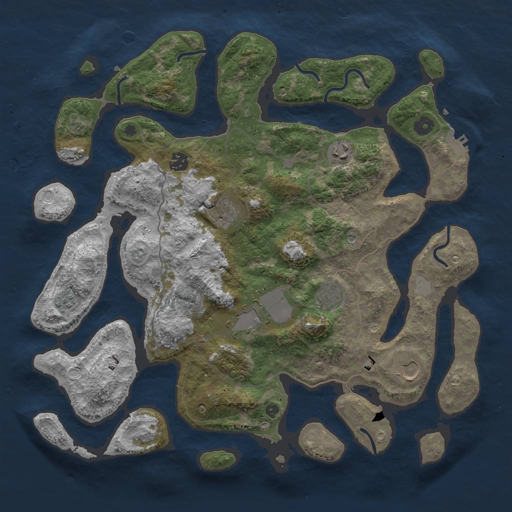 Rust Map: Procedural Map, Size: 4000, Seed: 416732, 14 Monuments