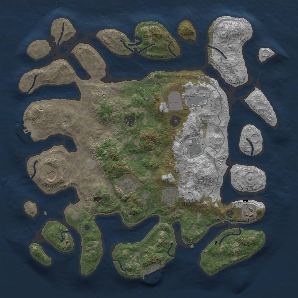 Rust Map: Procedural Map, Size: 4000, Seed: 51933, 15 Monuments