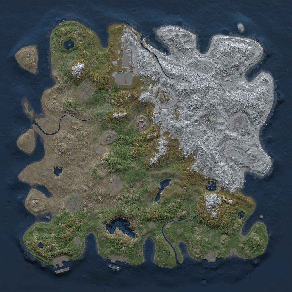 Rust Map: Procedural Map, Size: 4200, Seed: 1450, 15 Monuments