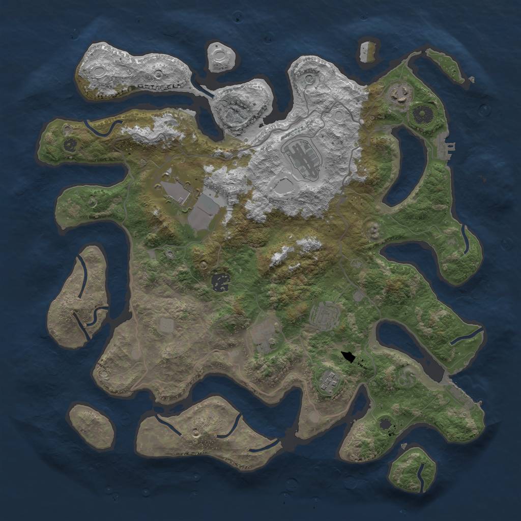 Rust Map: Procedural Map, Size: 4000, Seed: 308564, 15 Monuments