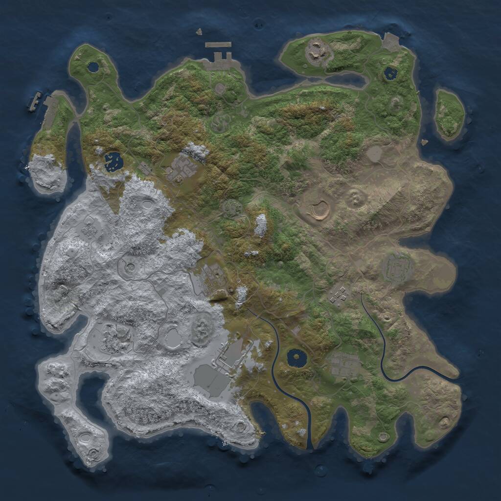 Rust Map: Procedural Map, Size: 3850, Seed: 1449566352, 16 Monuments